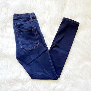 Free People High Rise Dark Wash Skinny Jeans